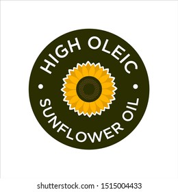 Sunflower Oil icon. High Oleic symbol.
