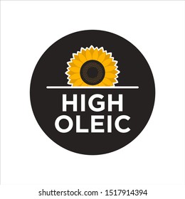 Sunflower Oil icon. High Oleic symbol.