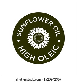 Sunflower Oil icon. High Oleic symbol.