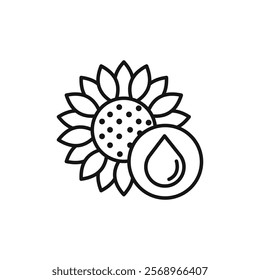 Sunflower oil icon Isolated flat vector in outline