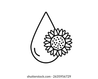Sunflower oil icon isolated on white background.