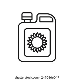 Sunflower oil icon line art vector