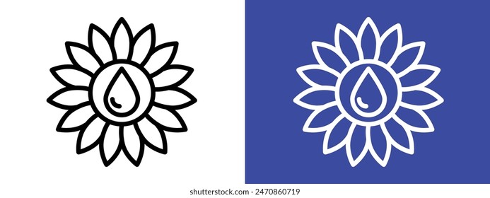 Sunflower oil icon logo set vector