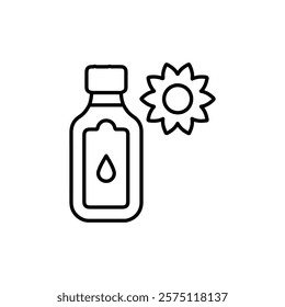 sunflower oil icon Simple outline illustration