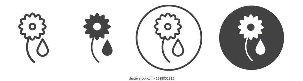 Sunflower oil icon thin line illustration