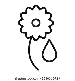 Sunflower oil icon Thin line art isolated