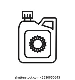 Sunflower oil icon Thin line flat illustration