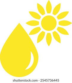 Sunflower oil icon. Sunflower oil yellow drop sign. Oil drops symbol. flat style.