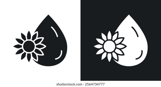 Sunflower oil icons in flat syle