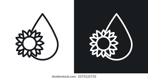 Sunflower oil icons set vectors on white background.