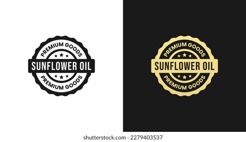 Sunflower Oil Label or Sunflower Oil Seals Vector Isolated in Flat Style. Best Sunflower Oil Label Vector for product design element. Simple Sunflower Oil Seal Vector for product packaging design elem