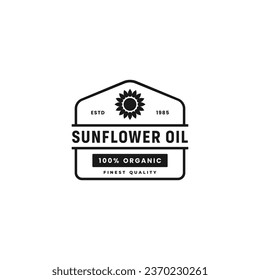 Sunflower oil logo or Sunflower oil logo design vector isolated. Sunflower oil logo for product design element, apps, websites, print design, and more about sunflower oil.