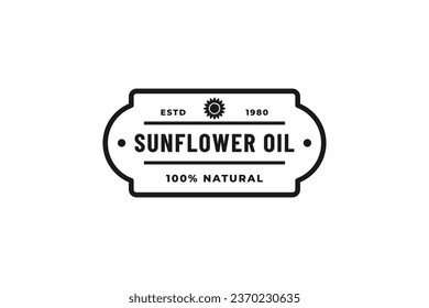 Sunflower oil logo or Sunflower oil label design vector isolated. Sunflower oil logo for product design element, apps, websites, print design, and more about sunflower oil.