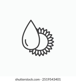 Sunflower oil thin liner icon isolated