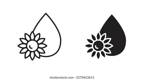 Sunflower oil vector web icons set