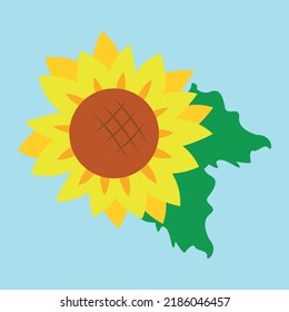 sunflower on a blue background