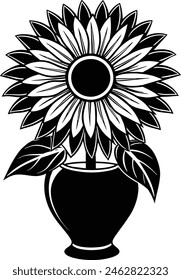 sunflower on the vase vector silhouette
eps 10
72 DPI
4000*4000 px artboard