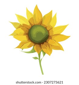 Sunflower on white background icon isolated