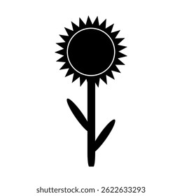 Sunflower on white background. Vector illustration.