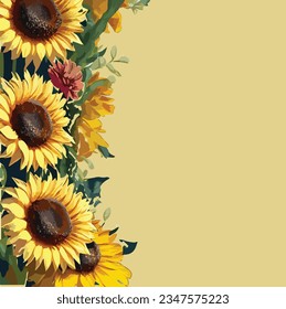 arte vectorial de borde de occidente de girasol