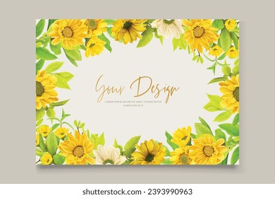 sunflower ornament wedding invitation card set