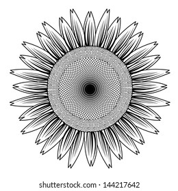 Sunflower Out Line Vector Stock Vector (Royalty Free) 144217642 ...