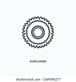 Sunflower outline icon. Simple linear element illustration. Isolated line Sunflower icon on white background. Thin stroke sign can be used for web, mobile and UI.