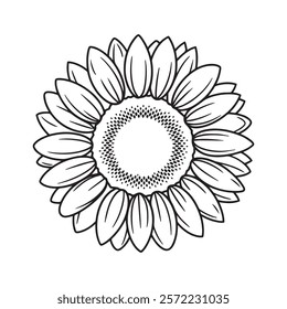 Sunflower outline vector design element