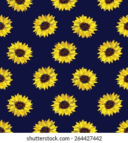 Sunflower Pattern Stock Vector (Royalty Free) 264427442 | Shutterstock