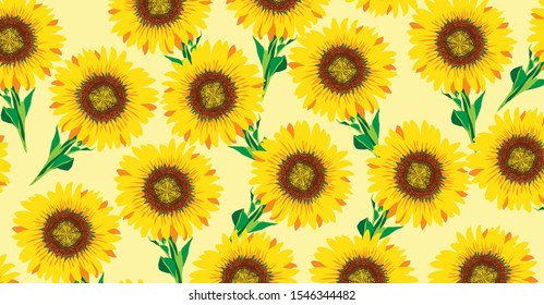 sunflower pattern background design 01