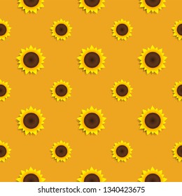Sunflower pattern. Beautiful floral background. Vector illustration.