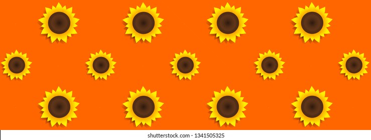 Sunflower pattern. Beautiful floral background. Vector illustration.