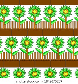 Sunflower pattern with brown pot