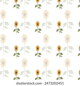 Sunflower pattern original design and digital drawing. Can be used in web, wallpaper, ceramic and fabric designs.
