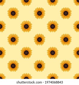 Sunflower Pattern Pixel Art Seamless Pattern Stock Vector (Royalty Free ...