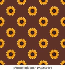 Sunflower pattern pixel art. Seamless pattern. Pixel art Sunflower pattern.
