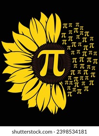Sunflower pi day - EPS file for cutting machine. You can edit and print this vector art with EPS editor.