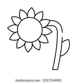 sunflower plant line icon vector. sunflower plant sign. isolated contour symbol black illustration