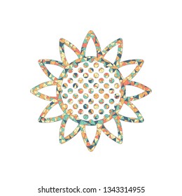 Sunflower, plant. Nature icon. Colored mosaic with polygons