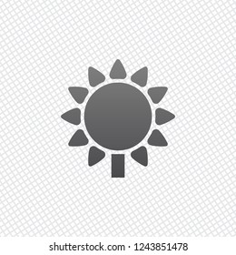 Sunflower, plant. Nature icon. On grid background