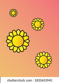 Sunflower plat design. flower vector collections