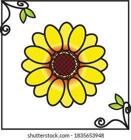 Sunflower plat design. flower vector collections