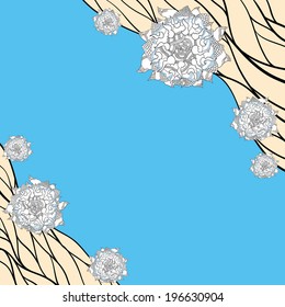 Sunflower print. Decorative vector picture.