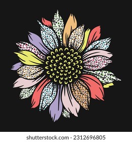 Sunflower Rainbow Vector T-shirt Design