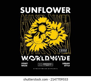 Sunflower Retro Poster t shirt design, vector graphic, typographic poster or tshirts street wear and Urban