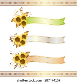 Sunflower and ribbon