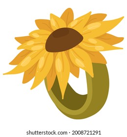 Sunflower ring desigh element for greeting cards,banners.