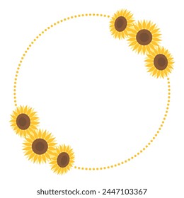 Sunflower round frame, Decoration frame