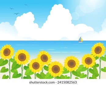 Sunflower and sea image background