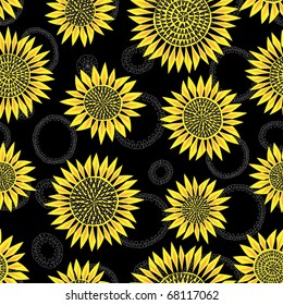 Sunflower seamless background